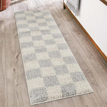 Chester Check CHS01 Grey Runner-Desire Rugs-Rug Love - The Most Loved Rug Store